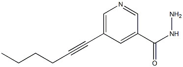 5-(HEX-1-YN-1-YL)PYRIDINE-3-CARBOXYLIC ACID HYDRAZIDE Structure