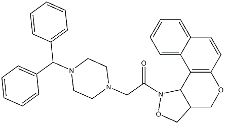 1-[3a,11c-dihydro-3H-benzo[5,6]chromeno[4,3-c]isoxazol-1(4H)-yl]-2-(4-benzhydrylpiperazino)-1-ethanone Structure