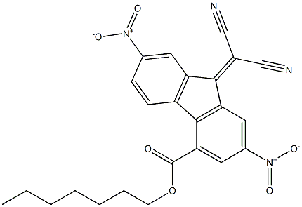 heptyl 9-(dicyanomethylidene)-2,7-dinitro-9H-fluorene-4-carboxylate Structure