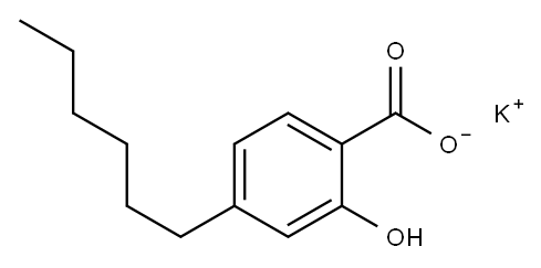 4-Hexyl-2-hydroxybenzoic acid potassium salt 结构式