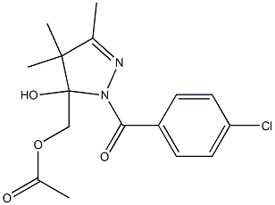 Acetic acid [[2-(4-chlorobenzoyl)-4,4,5-trimethyl-3,4-dihydro-3-hydroxy-2H-pyrazol]-3-yl]methyl ester Structure