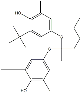 4,4'-(Hexane-2,2-diylbisthio)bis(2-tert-butyl-6-methylphenol) Structure
