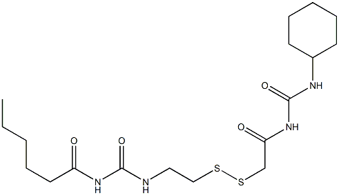 1-Hexanoyl-3-[2-[[(3-cyclohexylureido)carbonylmethyl]dithio]ethyl]urea Structure