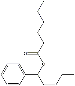 Hexanoic acid 1-phenylpentyl ester Structure