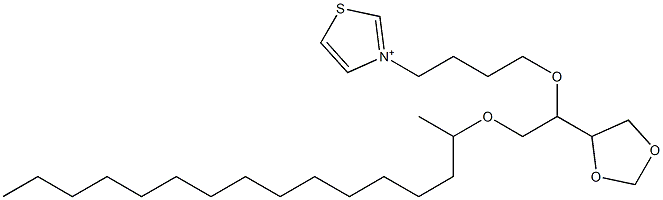3-[4-(2-Hexadecyloxymethyl-1,3-dioxolan-4-ylmethoxy)butyl]thiazolium Structure