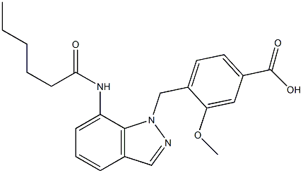 4-(7-Hexanoylamino-1H-indazol-1-ylmethyl)-3-methoxybenzoic acid