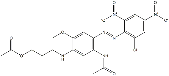 Acetic acid 3-[[5-acetylamino-4-(6-chloro-2,4-dinitrophenyl)azo-2-methoxyphenyl]amino]propyl ester|