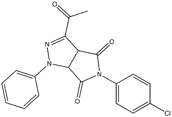 1,3a,4,5,6,6a-Hexahydro-3-acetyl-4,6-dioxo-5-(4-chlorophenyl)-1-(phenyl)pyrrolo[3,4-c]pyrazole Structure
