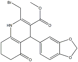 1,4,5,6,7,8-Hexahydro-5-oxo-2-(bromomethyl)-4-(1,3-benzodioxol-5-yl)quinoline-3-carboxylic acid methyl ester Structure
