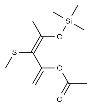 Acetic acid 3-methylthio-4-[(trimethylsilyl)oxy]-1,3-pentadien-2-yl ester|