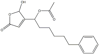 Acetic acid 1-[(2,5-dihydro-2-hydroxy-5-oxofuran)-3-yl]-6-phenylhexyl ester Structure