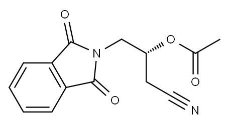 Acetic acid (R)-1-(cyanomethyl)-2-[(1,3-dihydro-1,3-dioxo-2H-isoindol)-2-yl]ethyl ester Structure