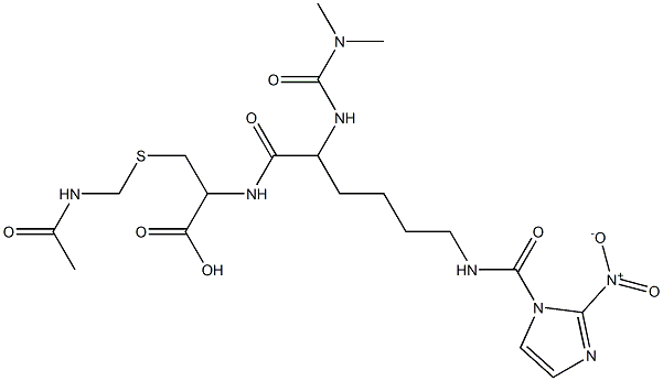 5-acetamido-2-((N,N-dimethylaminomethylamido)(((2-nitroimidazol-1-yl)methylamido)butyl)acetamido)-4-thiapentanoic acid