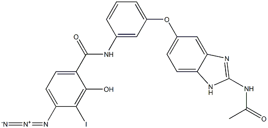 2-acetamido-5-(3-(4-azido-3-iodosalicylamido)phenoxy)benzimidazole Structure