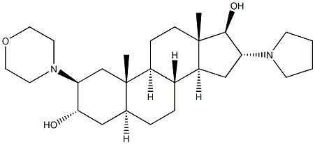 (2B.,3A.,5A.,16A,17B)-2-(4-MORPHOLINYL)-16-(1-PYRROLIDINYL)-ANDROSTANE-3,17-DIOL Structure