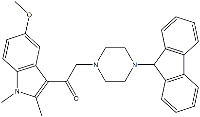 2-[4-(9H-fluoren-9-yl)-1-piperazinyl]-1-(5-methoxy-1,2-dimethyl-1H-indol-3-yl)ethanone
