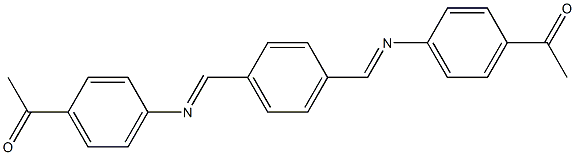 1-(4-{[(E)-(4-{[(4-acetylphenyl)imino]methyl}phenyl)methylidene]amino}phenyl)-1-ethanone Struktur