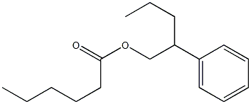 Hexanoic acid 2-phenylpentyl ester Structure