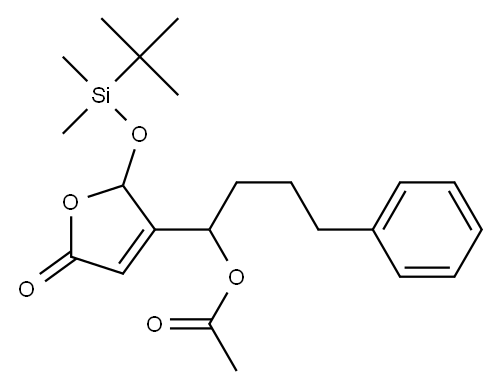 Acetic acid 1-[[2,5-dihydro-5-oxo-2-(tert-butyldimethylsiloxy)furan]-3-yl]-4-phenylbutyl ester Structure