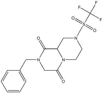 Hexahydro-2-benzyl-8-[(trifluoromethyl)sulfonyl]-4H-pyrazino[1,2-a]pyrazine-1,4(9aH)-dione|