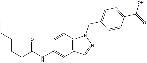 4-(5-Hexanoylamino-1H-indazol-1-ylmethyl)benzoic acid Structure
