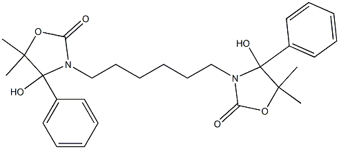 3,3'-Hexamethylenebis(4-hydroxy-5,5-dimethyl-4-phenyloxazolidin-2-one) 结构式