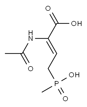 (Z)-2-(Acetylamino)-4-[hydroxy(methyl)phosphinyl]-2-butenoic acid Structure