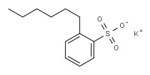 2-Hexylbenzenesulfonic acid potassium salt Structure