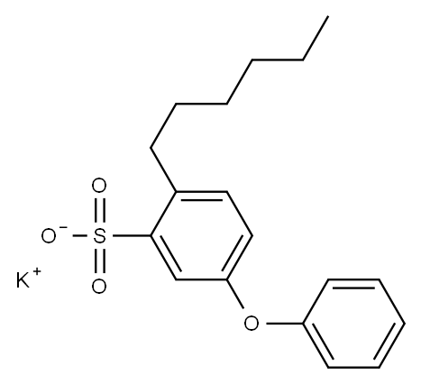 2-Hexyl-5-phenoxybenzenesulfonic acid potassium salt Structure
