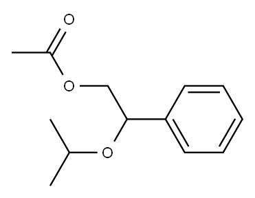 Acetic acid 2-isopropoxy-2-phenylethyl ester Structure