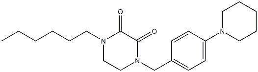 1-Hexyl-4-(4-piperidinobenzyl)-2,3-piperazinedione