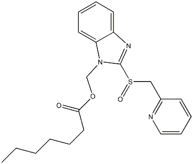 1-Heptanoyloxymethyl-2-[(2-pyridinyl)methylsulfinyl]-1H-benzimidazole Structure