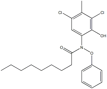 2-(2-Heptylphenoxyacetylamino)-4,6-dichloro-5-methylphenol Structure