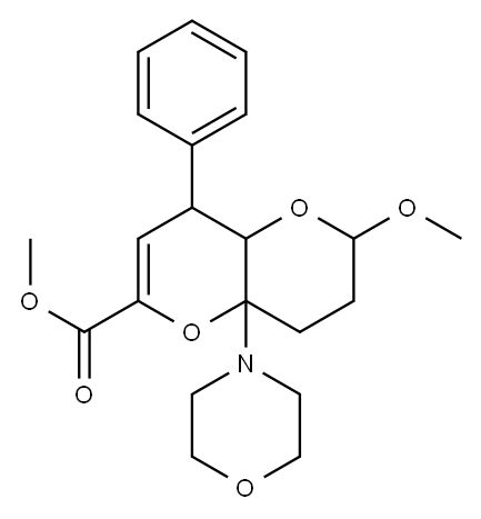 4,4a,6,7,8,8a-Hexahydro-4-phenyl-6-methoxy-8a-morpholinopyrano[3,2-b]pyran-2-carboxylic acid methyl ester
