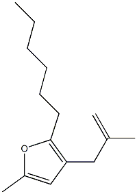 2-Hexyl-5-methyl-3-(2-methylallyl)furan Structure