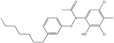 2-(3-Heptylphenoxyacetylamino)-4,6-dichloro-5-methylphenol|