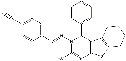 3,4,5,6,7,8-Hexahydro-3-(p-cyanobenzylideneamino)-4-phenyl[1]benzothieno[2,3-d]pyrimidine-2-thiol