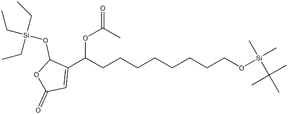 Acetic acid 1-[[2,5-dihydro-5-oxo-2-(triethylsiloxy)furan]-3-yl]-9-(tert-butyldimethylsiloxy)nonyl ester