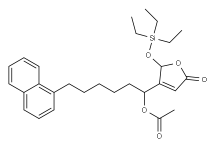 Acetic acid 1-[[2,5-dihydro-5-oxo-2-(triethylsiloxy)furan]-3-yl]-6-(1-naphtyl)hexyl ester Structure