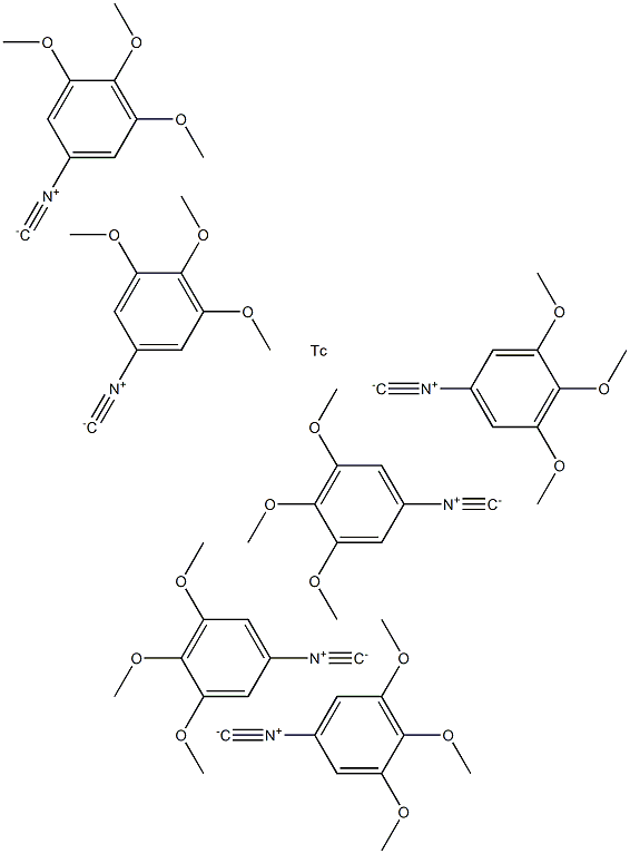 hexakis(3,4,5-trimethoxyphenylisonitrile)technetium 结构式