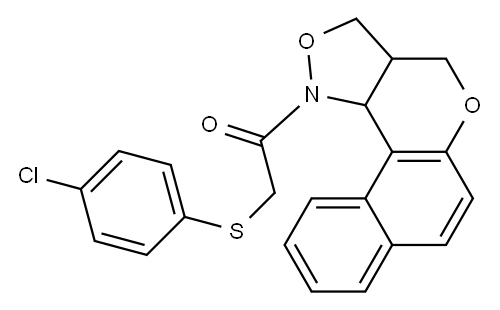 1-[3a,11c-dihydro-3H-benzo[5,6]chromeno[4,3-c]isoxazol-1(4H)-yl]-2-[(4-chlorophenyl)sulfanyl]-1-ethanone Structure