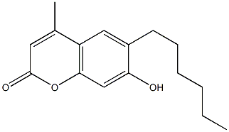 6-hexyl-7-hydroxy-4-methyl-2H-chromen-2-one Structure