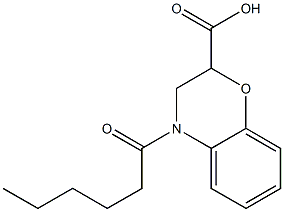 4-hexanoyl-3,4-dihydro-2H-1,4-benzoxazine-2-carboxylic acid Structure