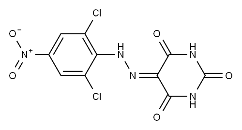 2,4,5,6(1H,3H)-pyrimidinetetrone 5-[N-(2,6-dichloro-4-nitrophenyl)hydrazone] Structure
