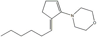 3-Hexylidene-2-morpholino-1-cyclopentene Structure