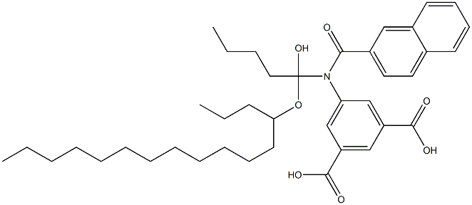 5-[4-Hexadecyloxy-1-hydroxy-2-naphthoyl(pentyl)amino]isophthalic acid Structure