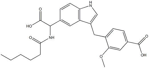 4-[5-Hexanoylamino-1-carboxymethyl-1H-indol-3-ylmethyl]-3-methoxybenzoic acid
