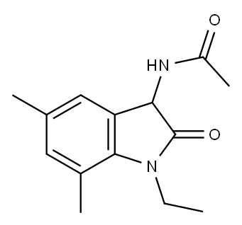 Acetamide,  N-(1-ethyl-2,3-dihydro-5,7-dimethyl-2-oxo-1H-indol-3-yl)-|