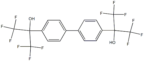 1,1,1,3,3,3-hexafluoro-2-{4'-[2,2,2-trifluoro-1-hydroxy-1-(trifluoromethyl)ethyl][1,1'-biphenyl]-4-yl}propan-2-ol 结构式