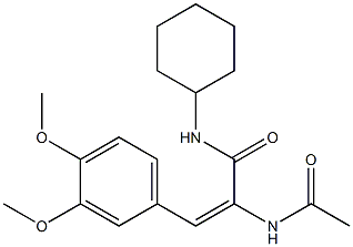 (E)-2-(acetylamino)-N-cyclohexyl-3-(3,4-dimethoxyphenyl)-2-propenamide Struktur